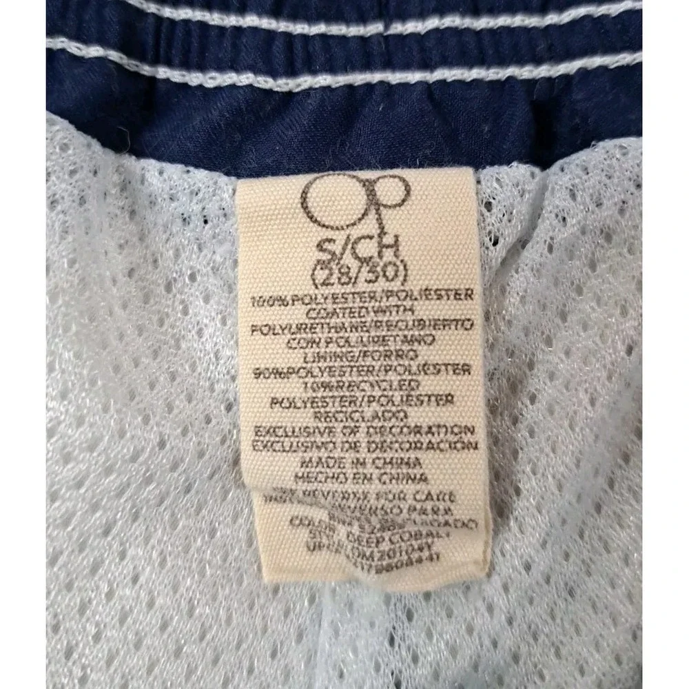 OP Swim‎ Trunks Men's Sz Small Board Shorts Lined Blue Allover Geometric Pattern